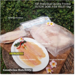Fish DORI sutchi fillets IQF brand NASUBA Medan NBL 300-400 +/- 11" 28cm/pc - REPACKED (price/pack 700g 2pcs)